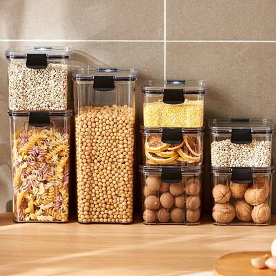 Sealed Jars Kitchen Grain Storage Organizer Large Tank Plast