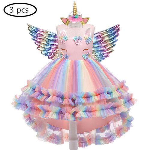 Christmas Unicorn Party Dress For Girls Dress Carnival Costu