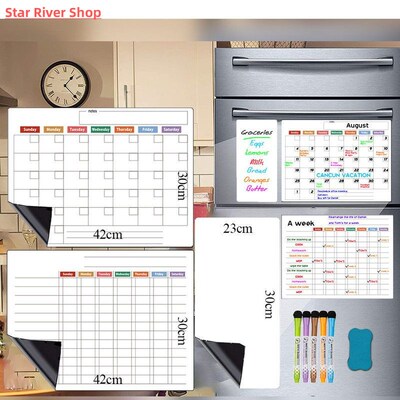 Magnetic Dry Erase Calendar Set, Whiteboard Weekly Planner