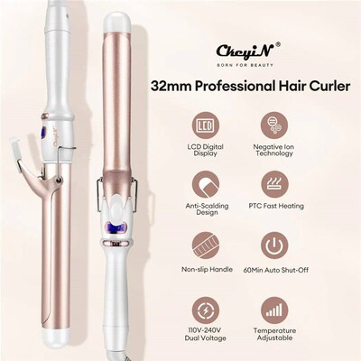 CkeyN 32mm 38mm Electrc Har Curler for Women Professonal Cer