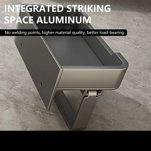 Toilet Paper Holder Space Aluminum Wall Mounted Black Toilet