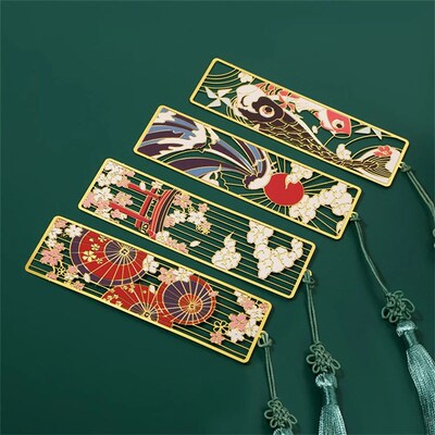 1pcs Chinese Style Bookmarks Retro Metal Bookmark School Sup