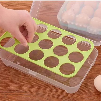 Egg Tray Holder Storage Box Container Organizer Bin With Lid