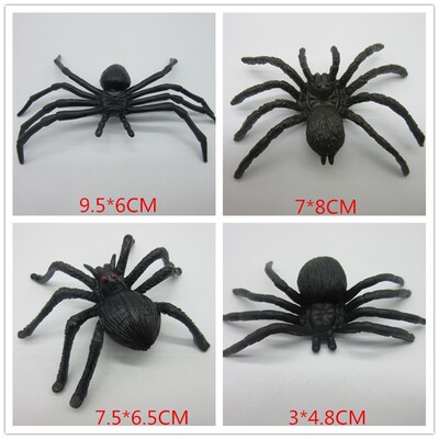 2pcs Halloween Big Black 3d spider Scary spider 12 mixed toy