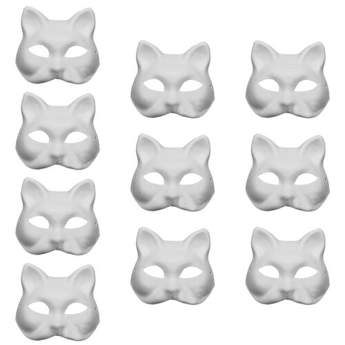 10Pcs DIY Paintable Mask Lightweight Durable Cosplay Prop Ma