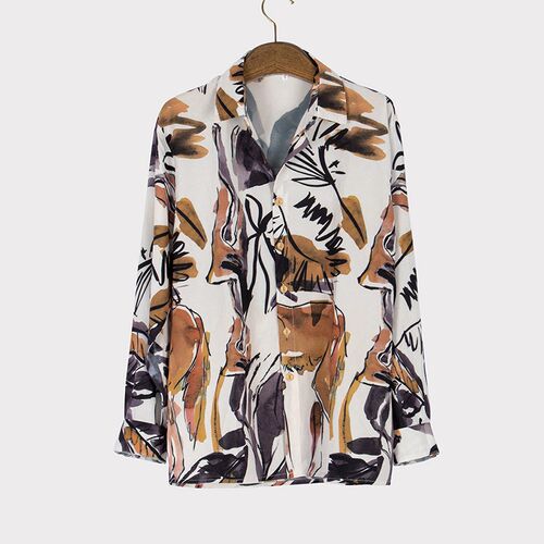 Mens Shirts Fashion Lapel Business Long Sleeve Collar Shirt