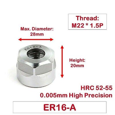 Clamping Nut ER Locking Nut ER 11/16/20/25/32/40 A/M/UM