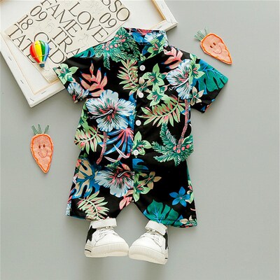 0-5Y Kids Baby Boy Clothes Boho Summer Floral Print Sets 2Pc