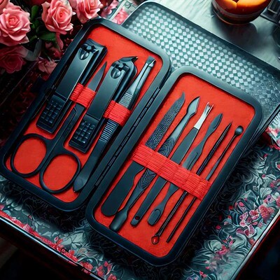 7-24pcs Professional Nail Clippers Kit -?Deluxe Manicure an
