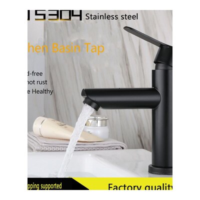 Bathroom Basin Faucets Cold/Hot Mixer Basin Sink Tap Black W