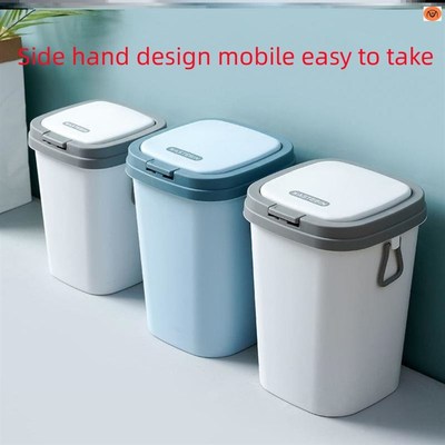Rubbish Can Kitchen Toilet Trash with Press Lid Garbage Bin