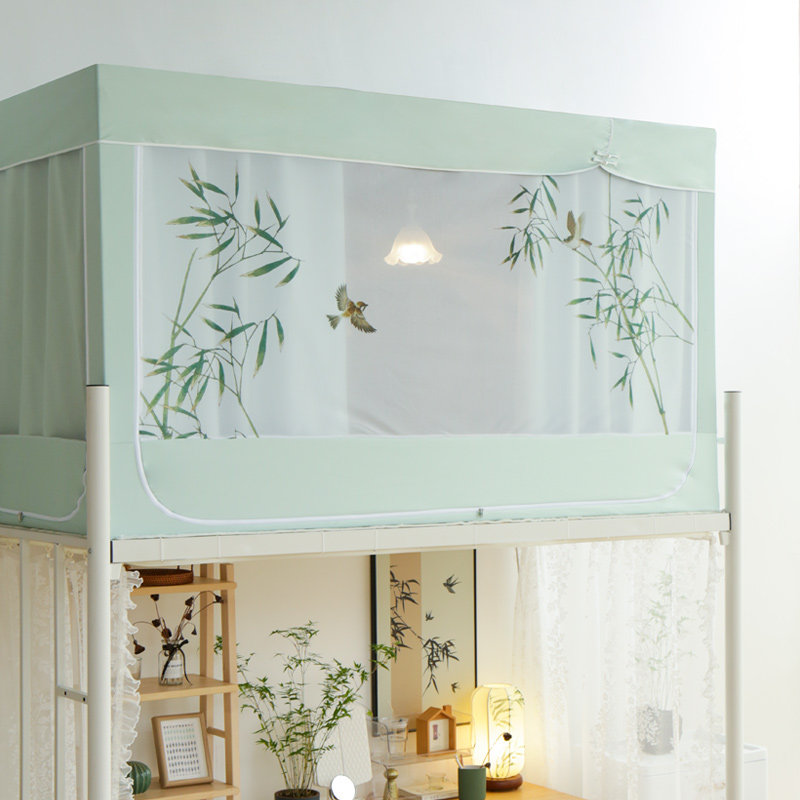 中式国风蚊帐床帘一体式全包围 寝室上下铺遮光蚊帐 学生宿舍床帘,床上用品,蚊帐,淘宝优惠券,粉丝福利购,淘宝优惠卷