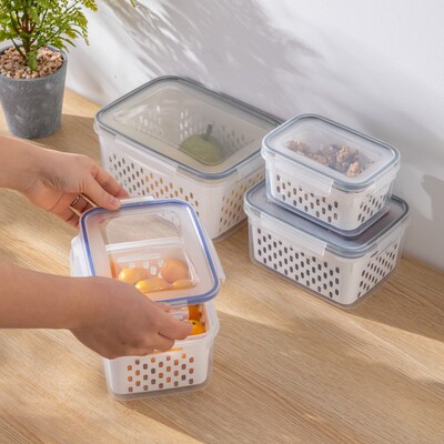 sealed fruit food storage refrigeration box drainage basket