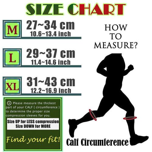 1 Pair Calf Compression Sleeves Men Women  20-30mmHg Leg Com