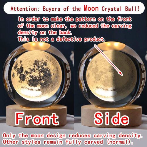 Unique 3D Crystal Ball Night Light Led Lamp Bedside Table Gl