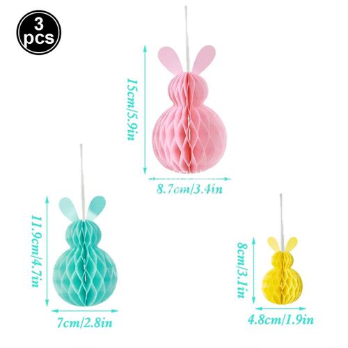 Easter Hanging Decoration Bunny Egg Honeycomb Colorful Rabbi