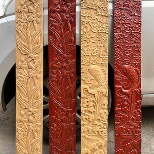 古董实木雕刻木板画实木禅宗木板画家的工具雕刻浮雕贴花片白色胚