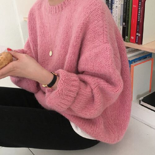 10 Colors Pink Women Sweater Womens Winter Sweaters Pullover