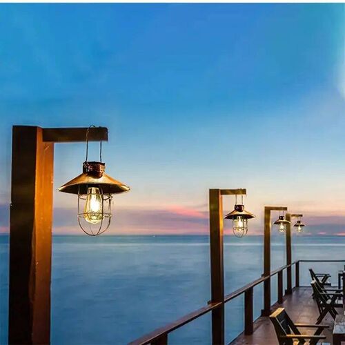 Solar Lantern Lamp Outdoor Waterproof Hanging Lamp Vintage M