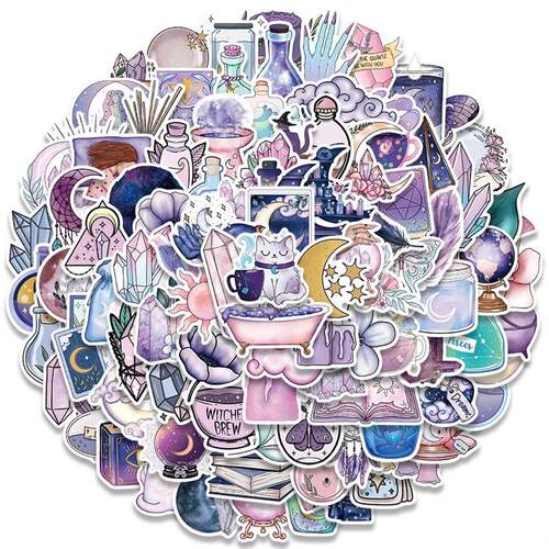 10/30/50/100pcs Cartoon Art Magic Witch Moon Crystal Cute St