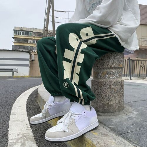 Trousers Hip-hop Wide Leg Sweatpants for Men Summer Stylish