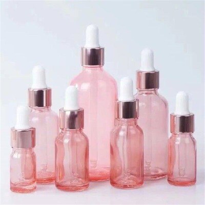 200pcs 5-100ml Pink Empty Dropper Bottle Essential oil