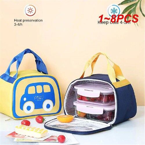 1~8PCS Cartoon Handburn Portable Picnic School Bento Food