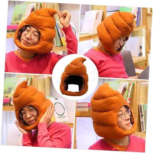 Funny Poop Head Cover Cute Quirky Poop Winter Warm Sand Scul