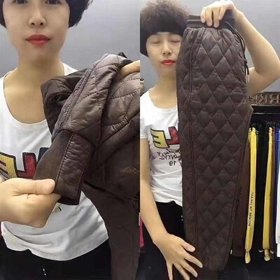 2022 Women Winter Thicken Elastic High Waist Long Harem Pant