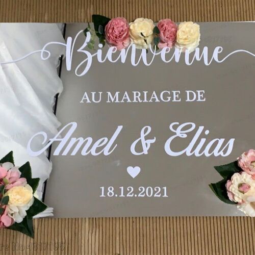 Mariage Wedding Welcome Sign Vinyl Stickers Custom Texts Wed
