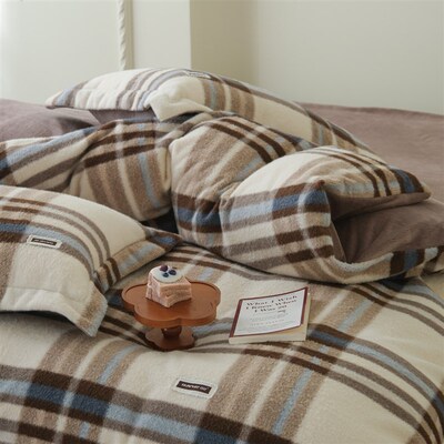 Warm cashmere bed sheet set bedcover bedflat fleece bedding