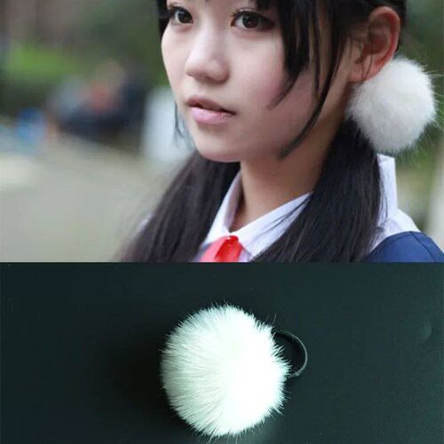 1PC Sweet girls Cute Little Girls Pompom Hair Ties Double P