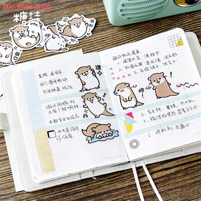 Mohamm Cute Animal Otter Masking Stickers Scrapbooking Diary
