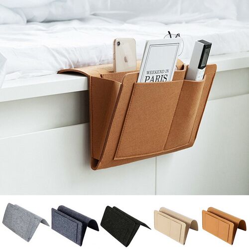 Felt Bedside Storage Bag Pouch Bed Desk Bag Sofa TV Remote C
