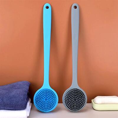 Silicone Long Handle Bath Brush Back Scrubber Soft Bristles