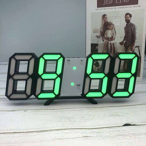 LED Digital Wall Clock with 3 levels Brightness Alarm Clock
