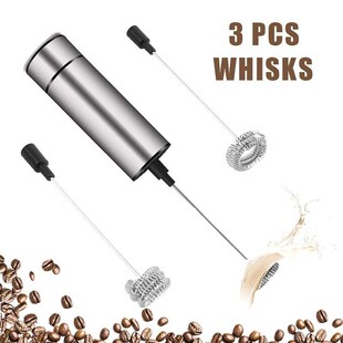 Electric Whisk Head Milk Frother Wireless Handheld Powerful
