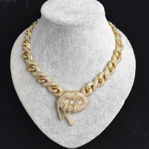 New 8-word chain unlimited chain Cuban chain drooling hip-ho
