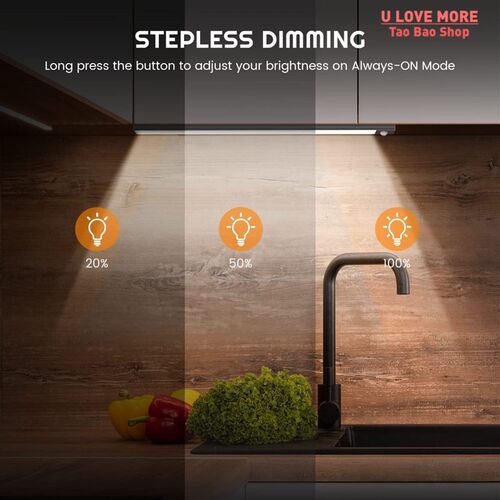 Motion Sensor Cabinet Night Light LED USB Lighting Kitchen C