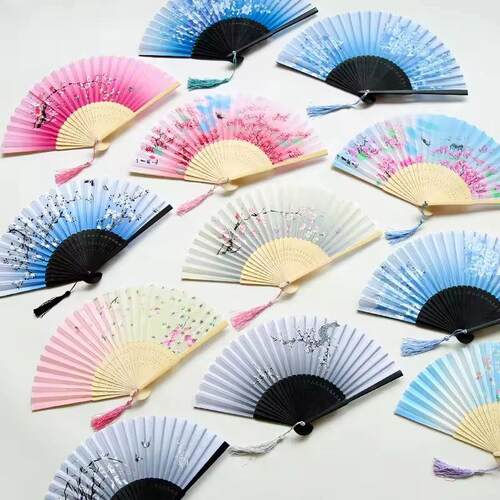 Folding Hand Fan Weddings Traditional Chinese Japanese Korea