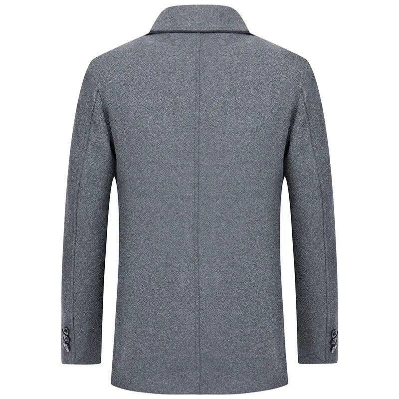 New Mens Fleece Warm Winter Coats Men Wool Blends Cashmere T - 实物图
