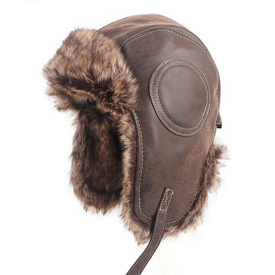 Ushanka Trapper Bomber Hat Men 2021 Winter Soft Leather Russ
