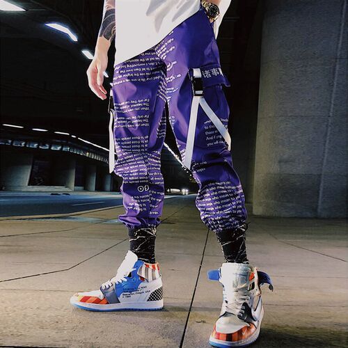 Block Pocket Patchwork Cargo Joggers Men 2022 New Setwear Hi