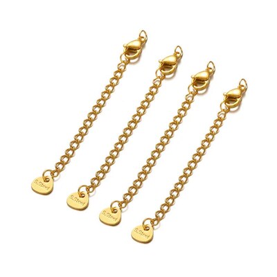 10pcs Stainless Steel Extension Chains with Lobster Clasps C