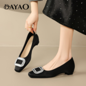 新款 内增高3cm水钻方扣浅口单鞋 法式 大尧2026年春季 玛丽珍鞋 2623