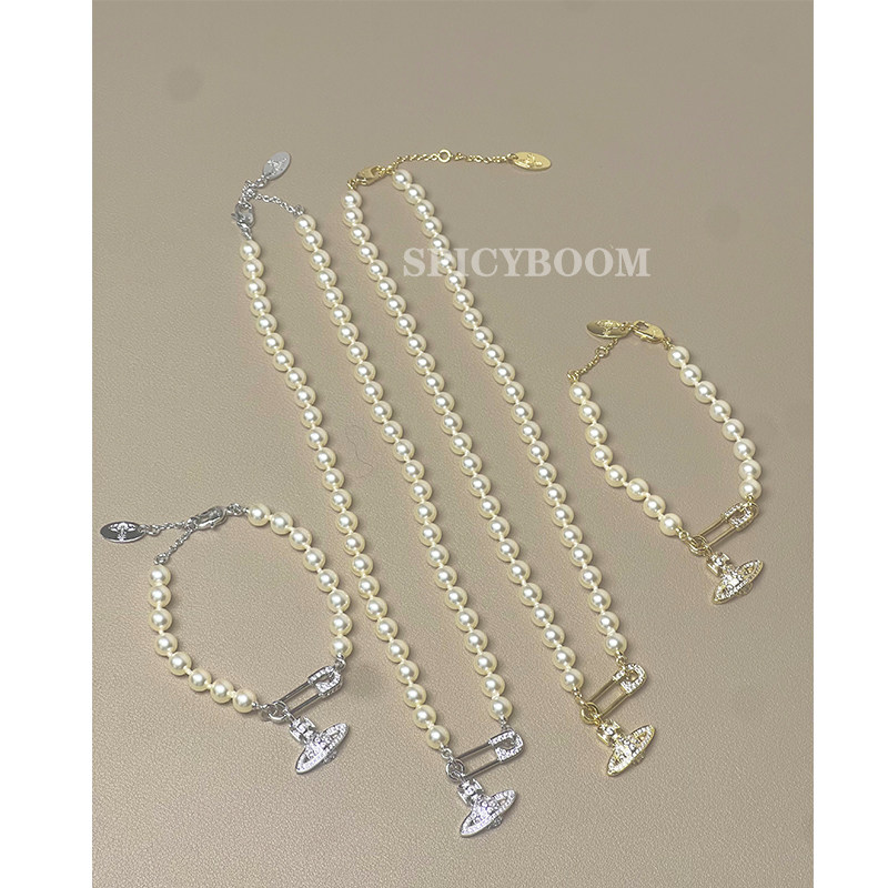 W3Studio高品质土星经典款别针珍珠项链镶钻吊坠链条手链百搭气质,饰品/流行首饰/时尚饰品新,项链,淘宝优惠券,粉丝福利购,淘宝优惠卷