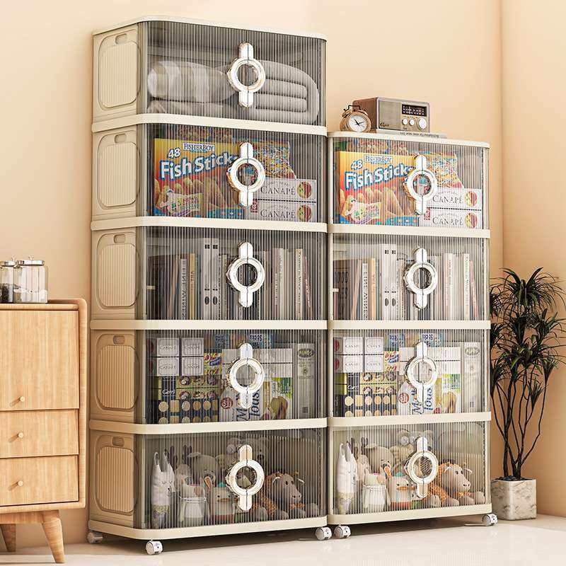 25年新款收纳柜家用底部滑轮透明可视加厚PP双拉门置物柜储物柜,3C数码配件,其它配件,淘宝优惠券,粉丝福利购,淘宝优惠卷