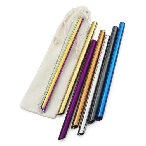 Metal Drinking Straw  Stainless Steel Colorful Straws Reusab