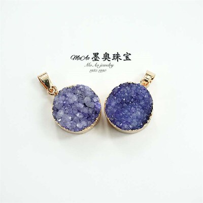 Natural Stone Sprout Cluster Pendant Rough Stone Gilt Crysta