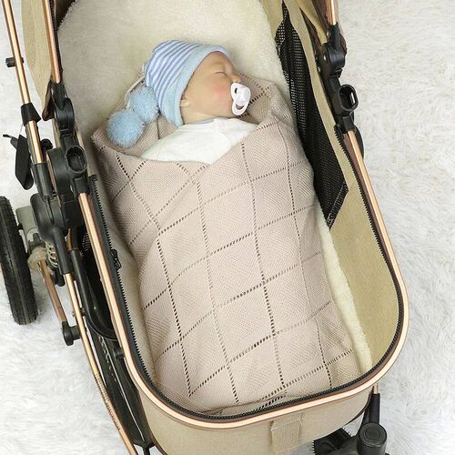 Baby Blankets Knit Newborn Infant Boys Girls Cotton Swaddle